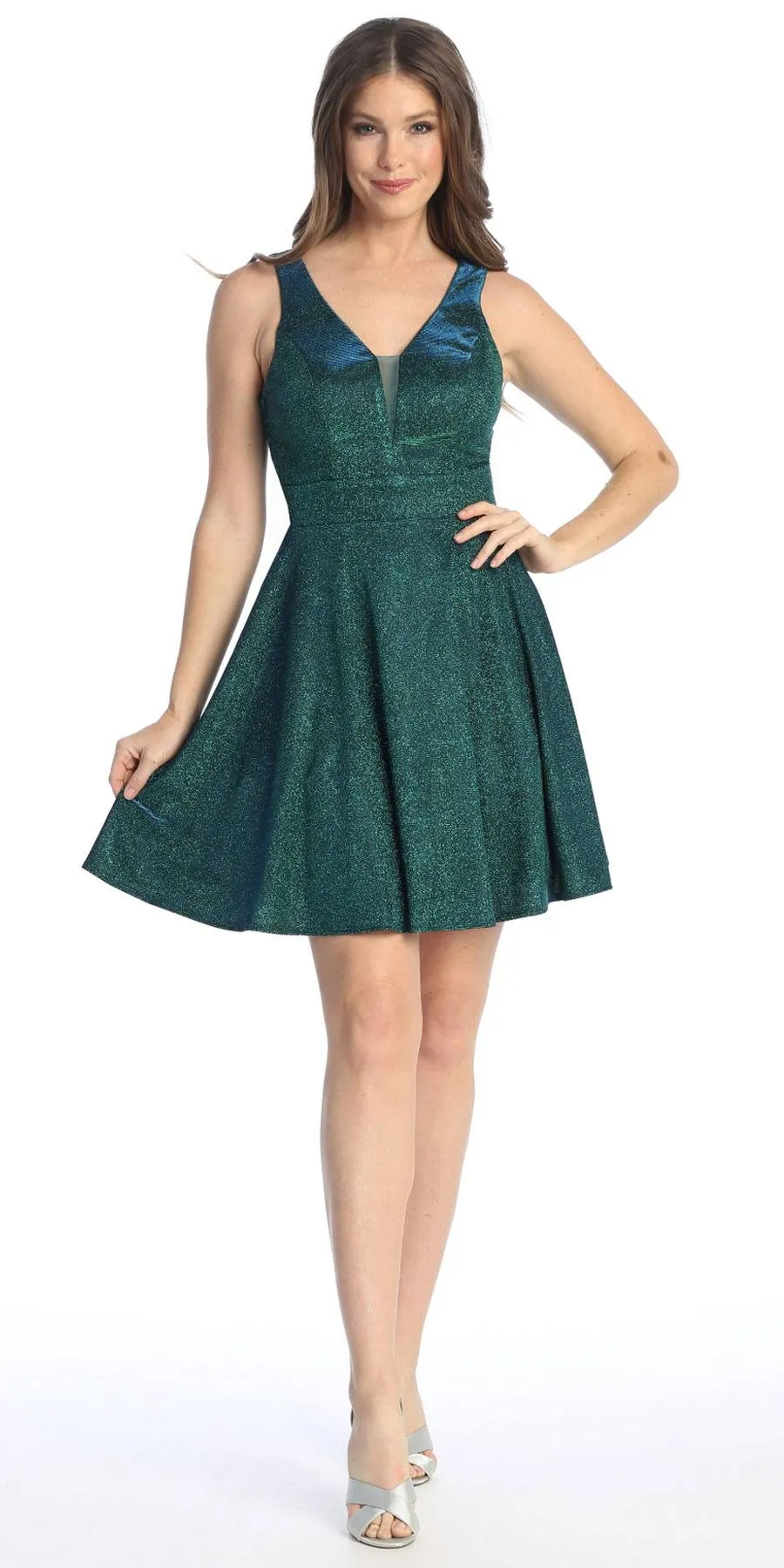 Celavie 6558 Short V-Neckline A-Line Party Dress