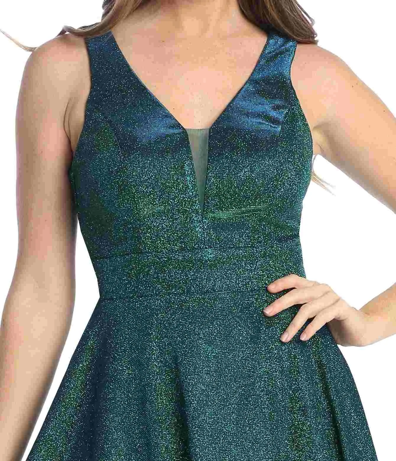 Celavie 6558 Short V-Neckline A-Line Party Dress