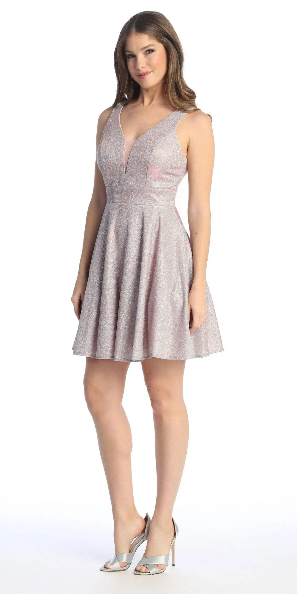 Celavie 6558 Short V-Neckline A-Line Party Dress