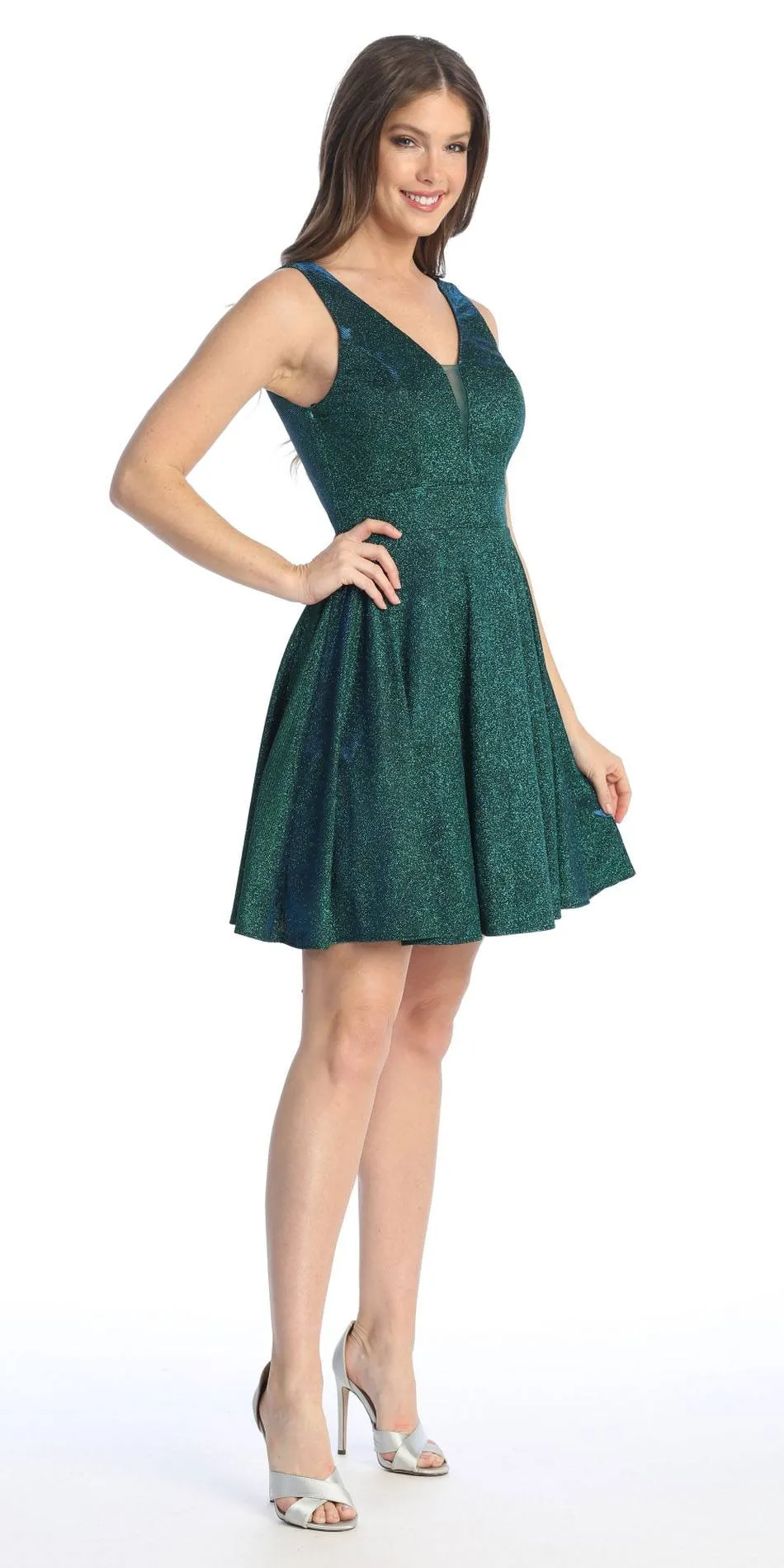 Celavie 6558 Short V-Neckline A-Line Party Dress