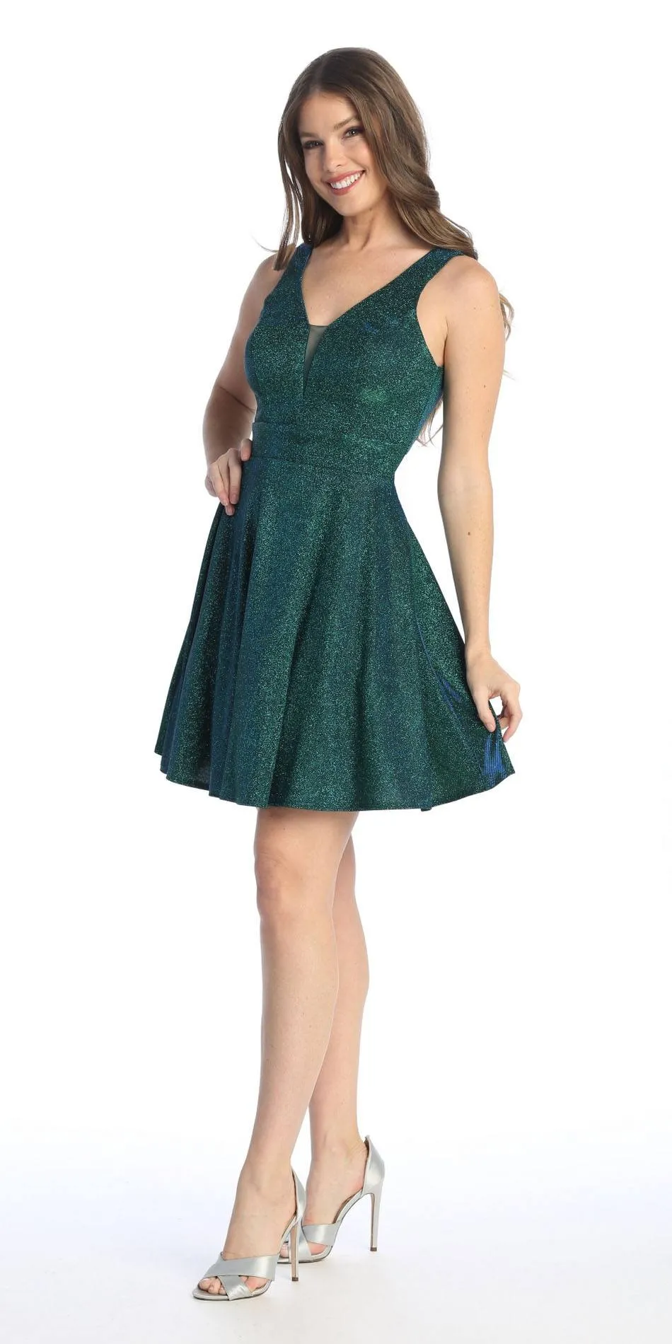 Celavie 6558 Short V-Neckline A-Line Party Dress