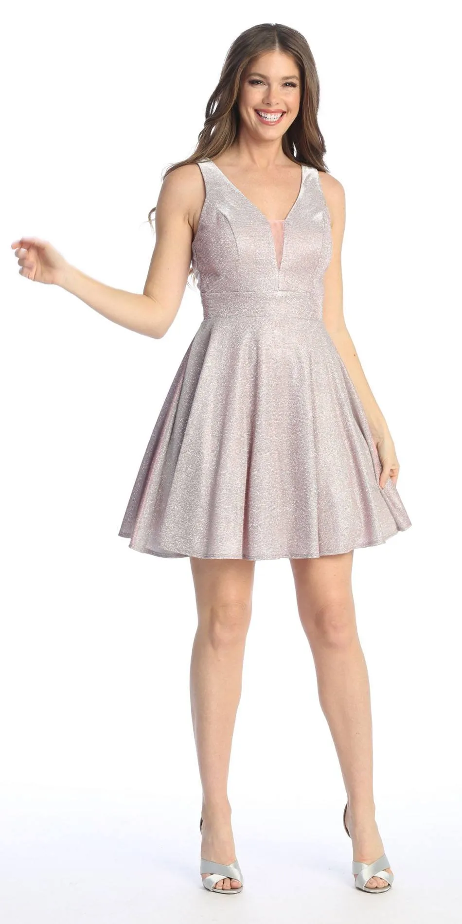 Celavie 6558 Short V-Neckline A-Line Party Dress