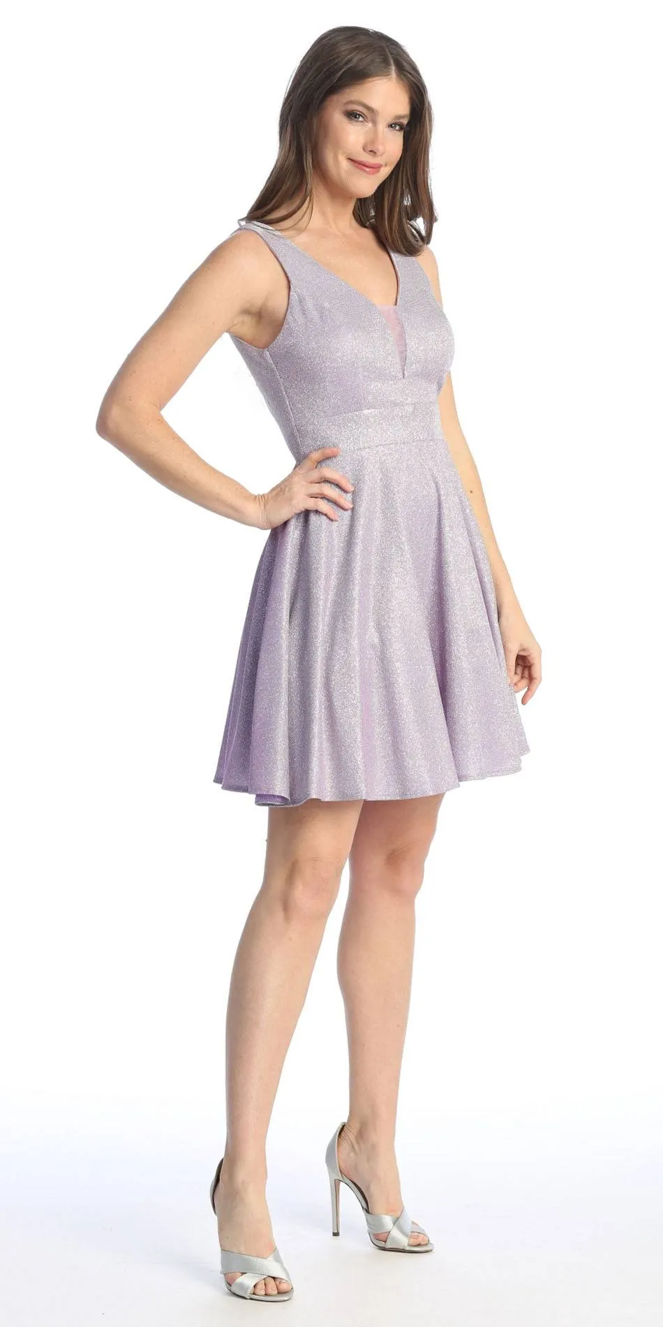 Celavie 6558 Short V-Neckline A-Line Party Dress