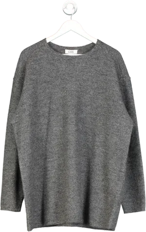 cos Grey Round Neck Wool Jumper UK M
