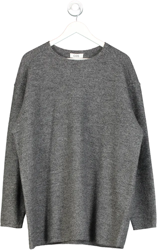 cos Grey Round Neck Wool Jumper UK M