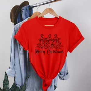 Cotton 2022 Christmas Trees T-shirts