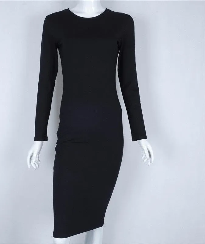 Cotton Korean Dress Black Sheath Office Dress Women Bodycon Dress Party Dresses Vestidos Robe