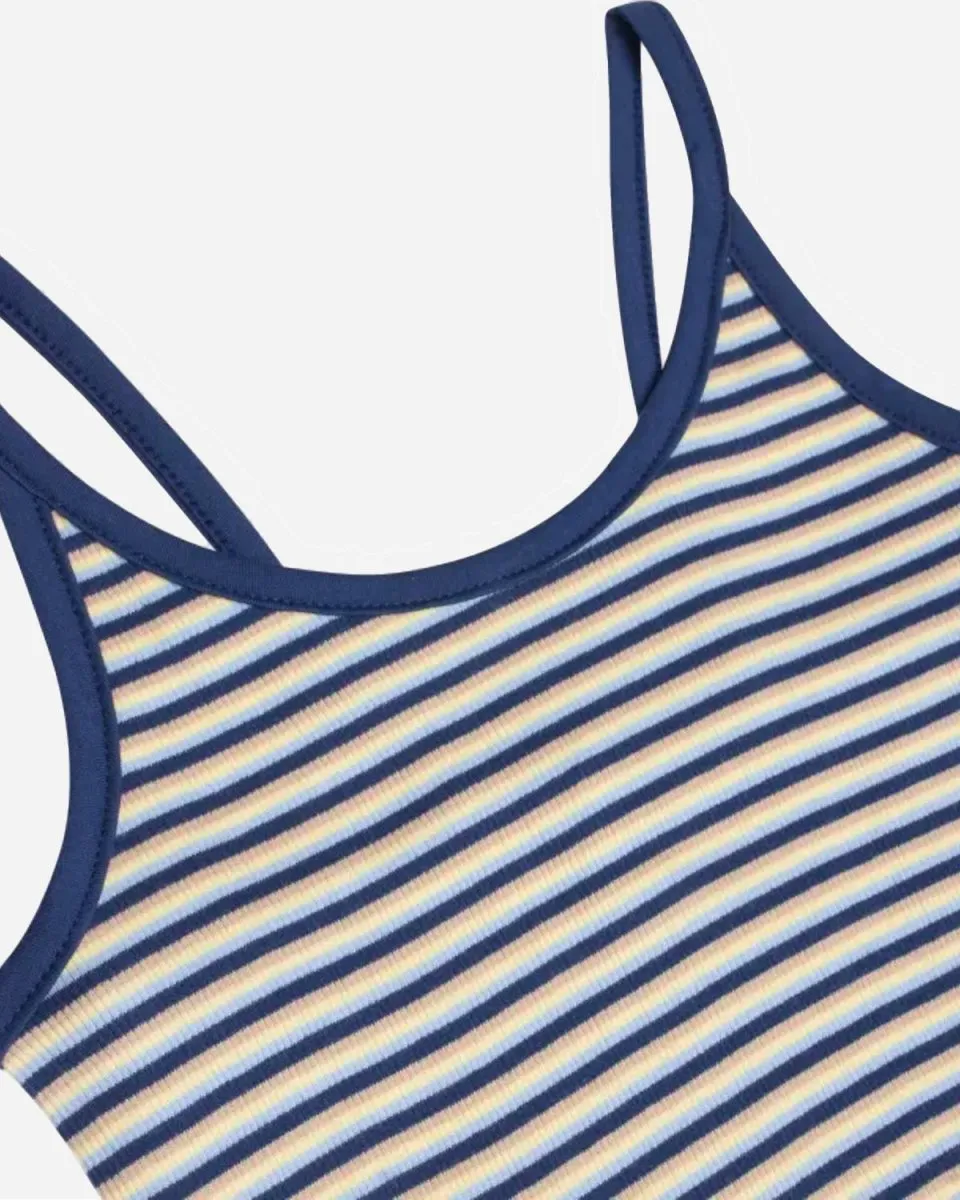 Cotton Stripe Trilina Top - Blue Multi