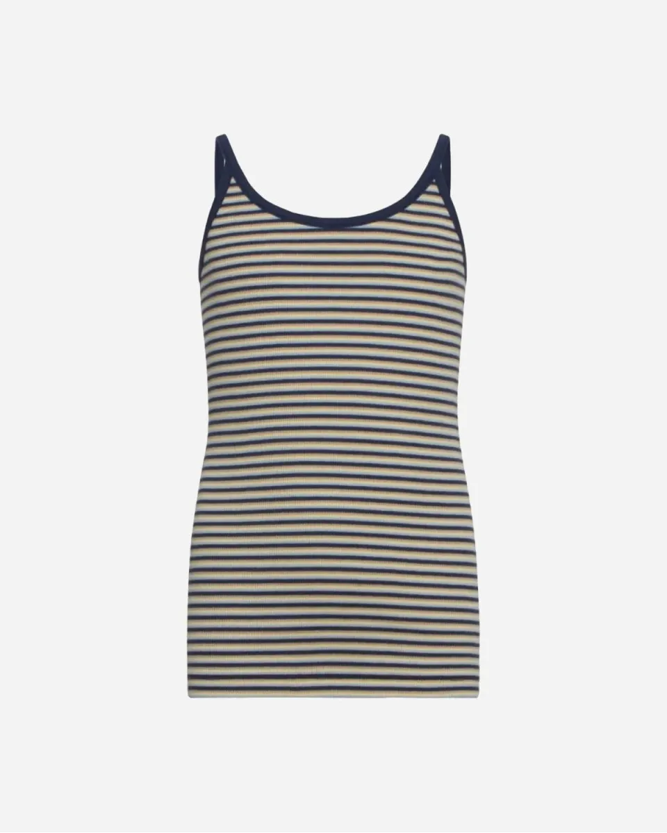 Cotton Stripe Trilina Top - Blue Multi