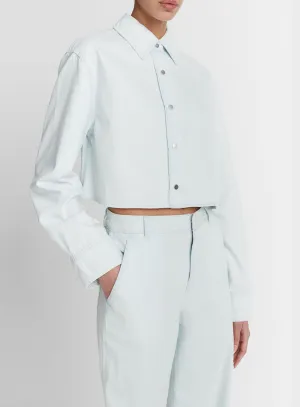 Cotton Twill Snap-Front Overshirt (Celestine)