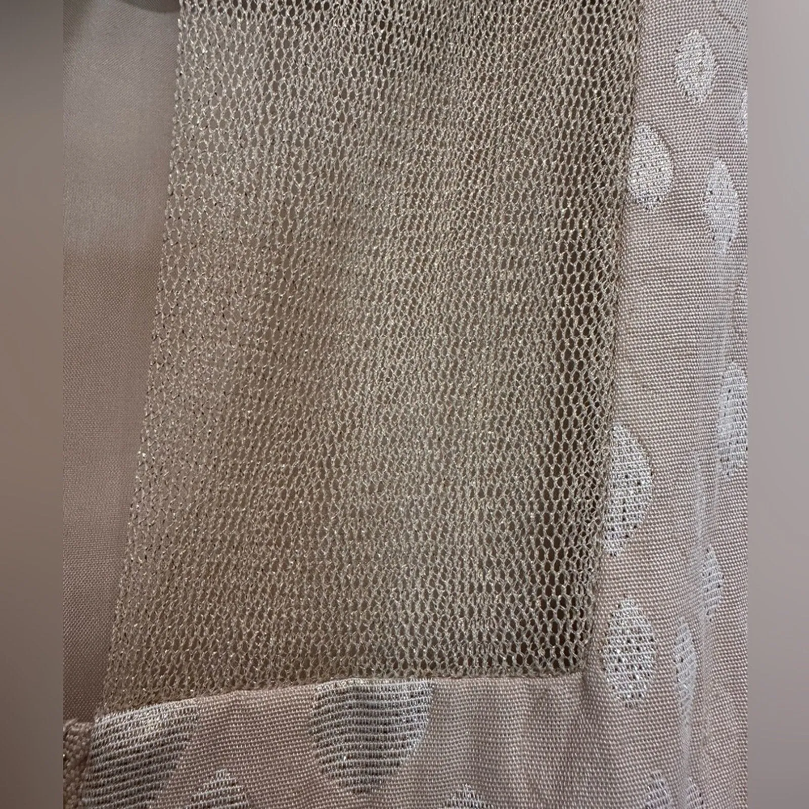 Cream Metallic Thread Print Taylor Midi Dress with Pockets Size 8
