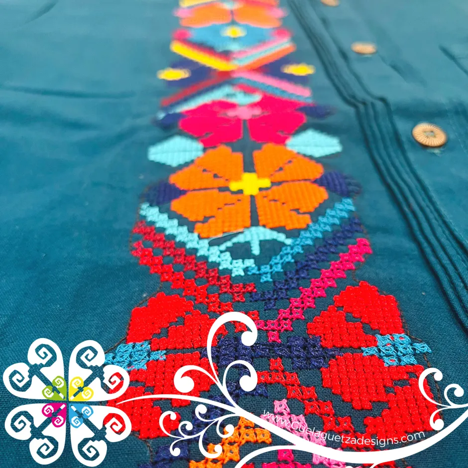 Dark Blue Spring Stripe Shirt - Embroider Men Shirt