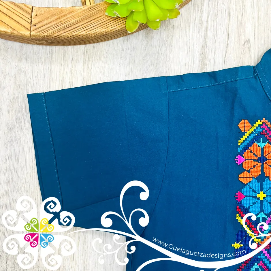 Dark Blue Spring Stripe Shirt - Embroider Men Shirt
