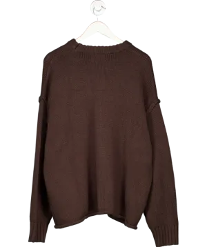 DISSH Cotton/ Merino Blend Chocolate Brown Longline Knit Jumper UK M