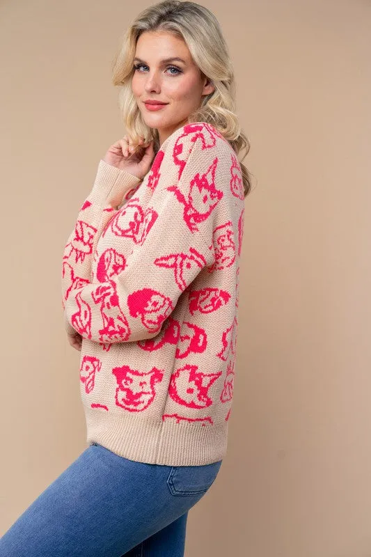 Dog Intarsia Sweater by White Birch