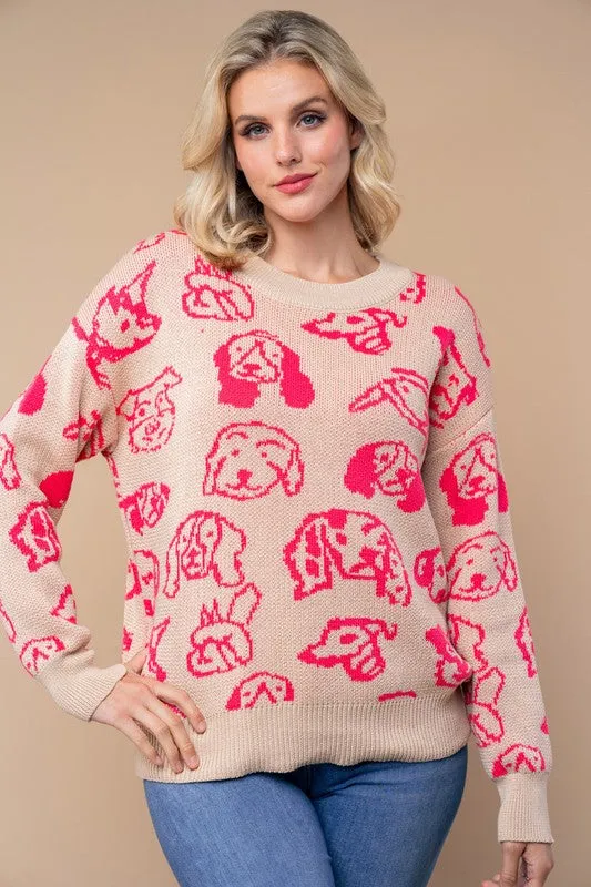 Dog Intarsia Sweater by White Birch