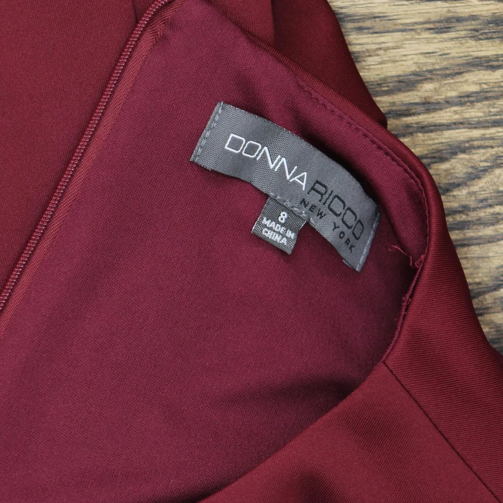 Donna Ricco Womens Ruffle-Hem Sheath Dress DR50636 Wine Red 8