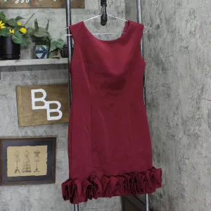 Donna Ricco Womens Ruffle-Hem Sheath Dress DR50636 Wine Red 8