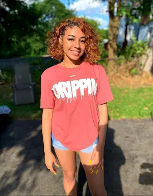 Drippin White | Coral Silk Tee