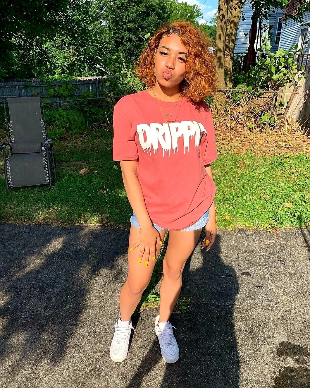 Drippin White | Coral Silk Tee