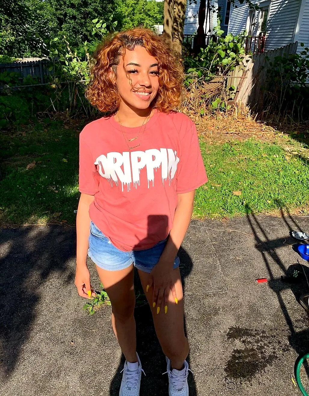 Drippin White | Coral Silk Tee