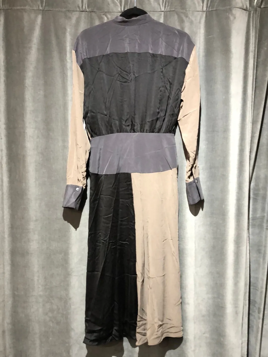 Equipment Tri-color Neutral Color Block Midi dress