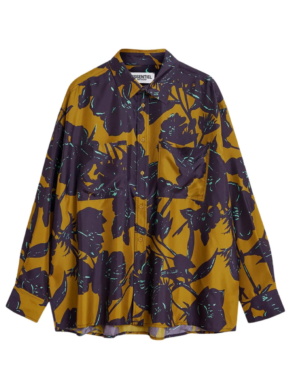 Essentiel Antwerp Girt Boxy Fit Silk Shirt (More Colors)