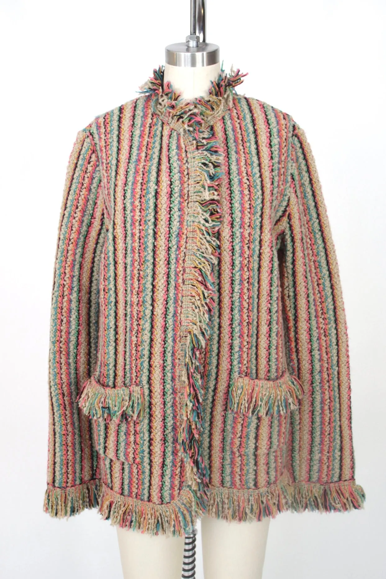 Etro Rainbow Crochet Fringe Jacket*