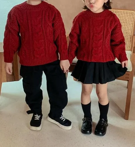 Family Matching Retro Knitted Pullover Sweater