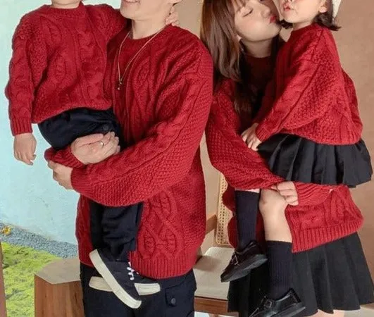 Family Matching Retro Knitted Pullover Sweater