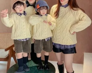 Family Matching Retro Knitted Pullover Sweater