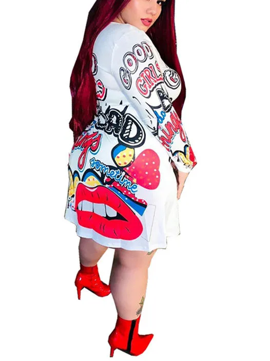 Fashion Street Hipsters Women's Round Neck A-line Skirt Dress