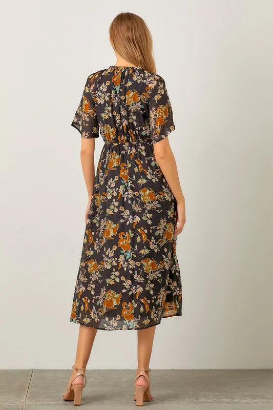 FLORAL MIDI DRESS