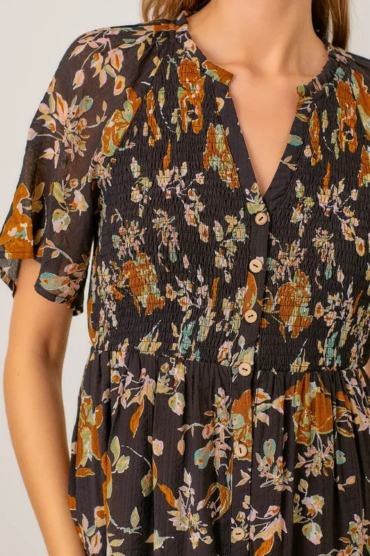 FLORAL MIDI DRESS