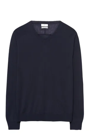GANT Men's Classic Blue Extra Fine Merino Vee 89978 Size M $155 NWT