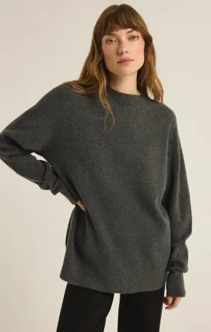 Gia Crew Neck Sweater- Charcoal Heather