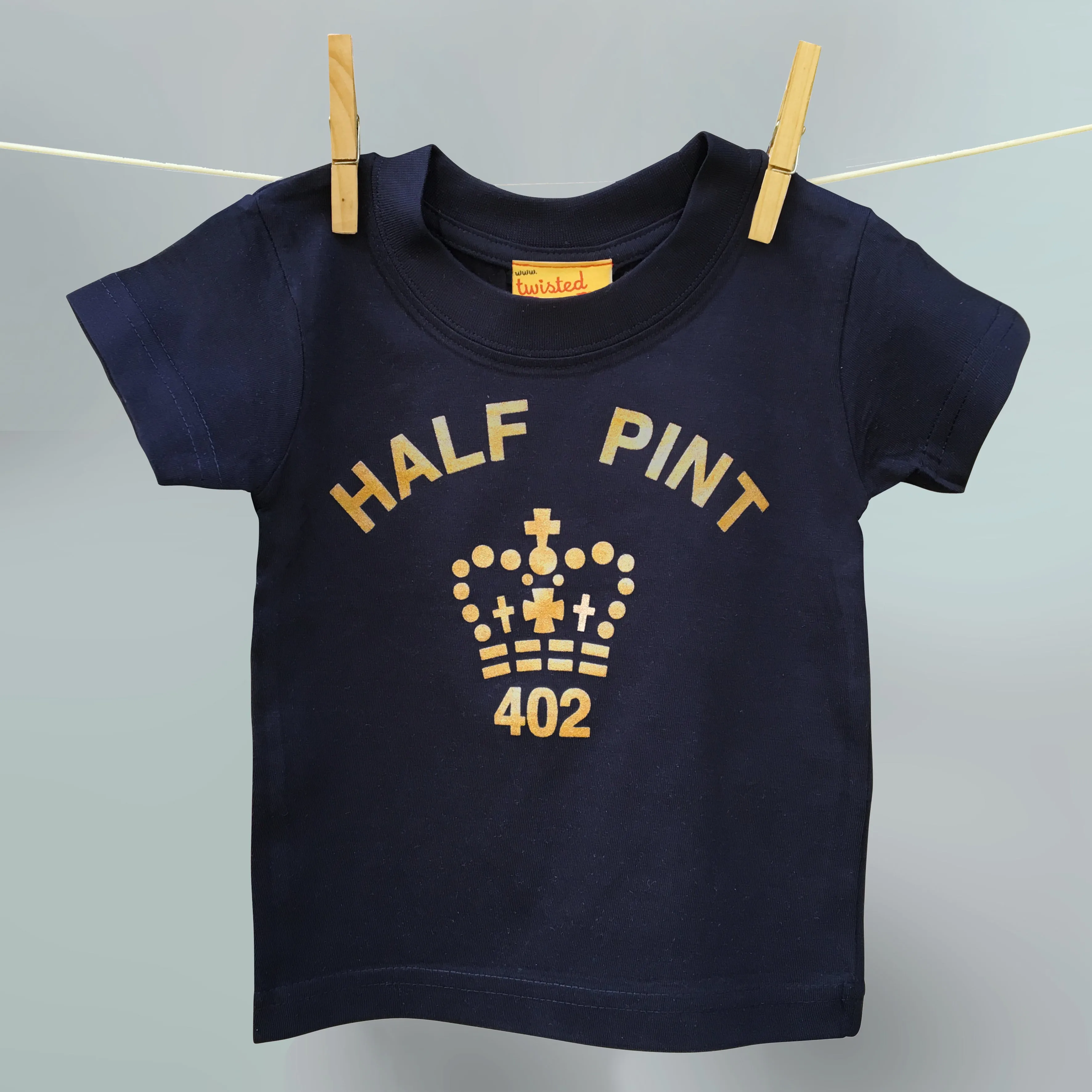 Gold Half Pint logo t shirt for nippers