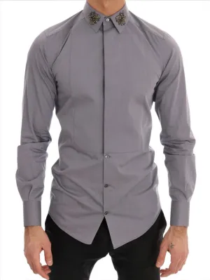 Gray Crystal Bee GOLD SLIM Fit Shirt