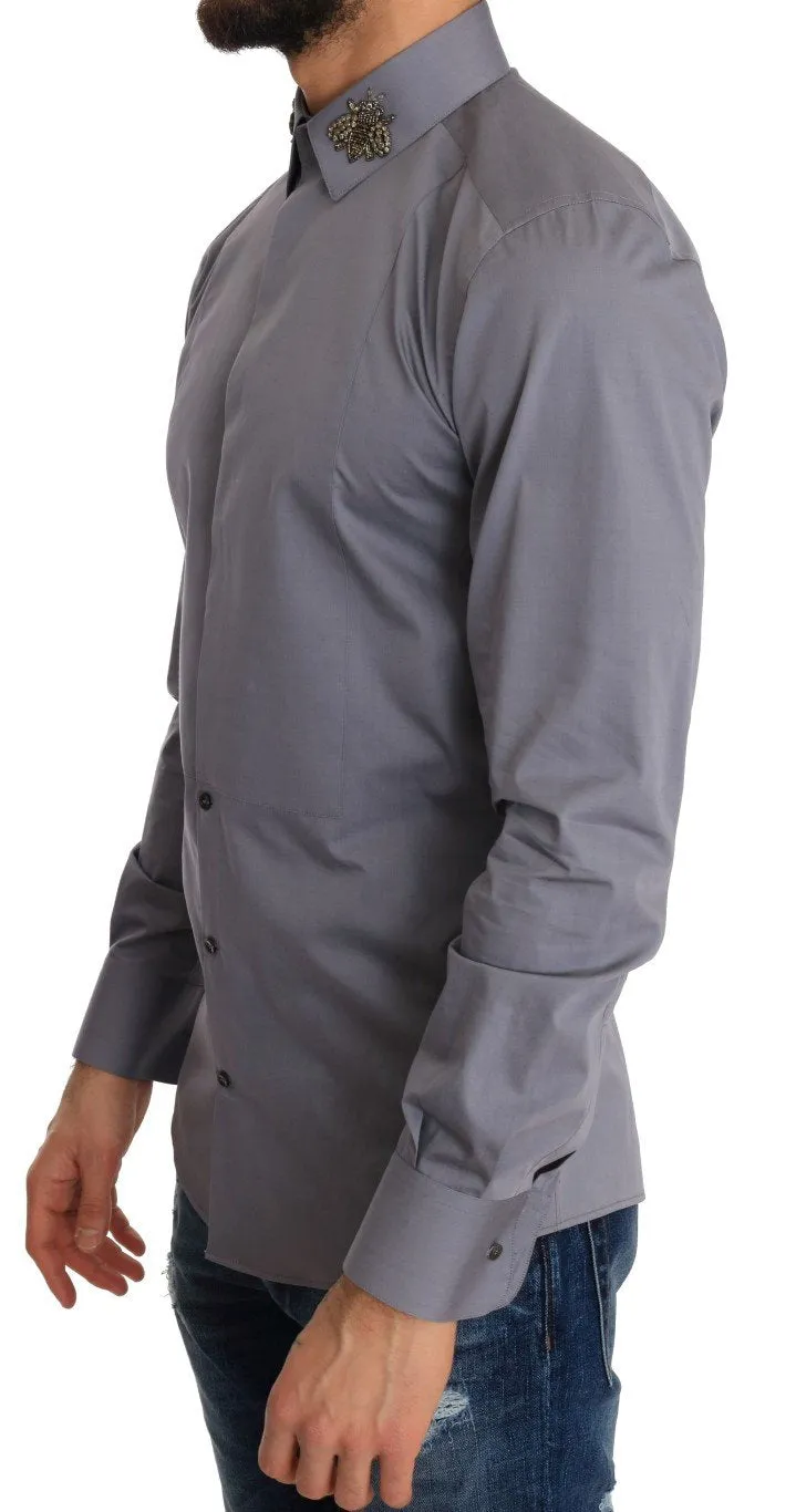 Gray Crystal Bee GOLD SLIM Fit Shirt
