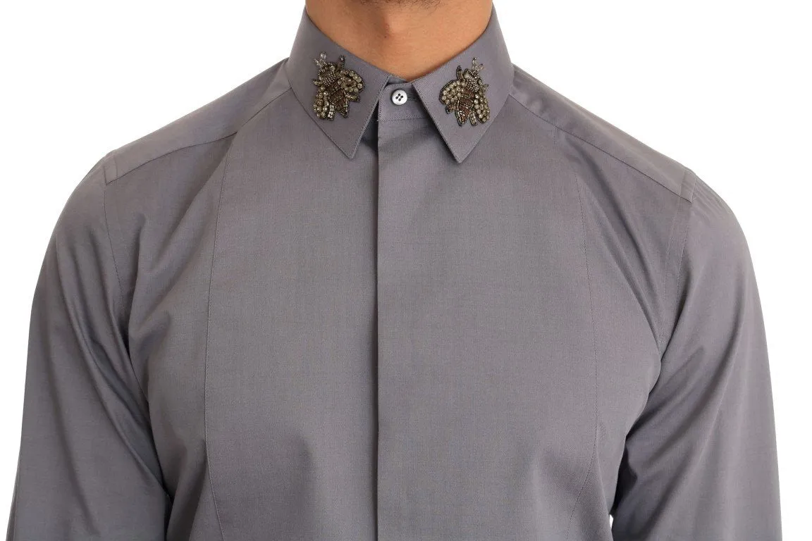 Gray Crystal Bee GOLD SLIM Fit Shirt