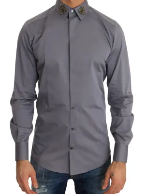 Gray Crystal Bee GOLD SLIM Fit Shirt