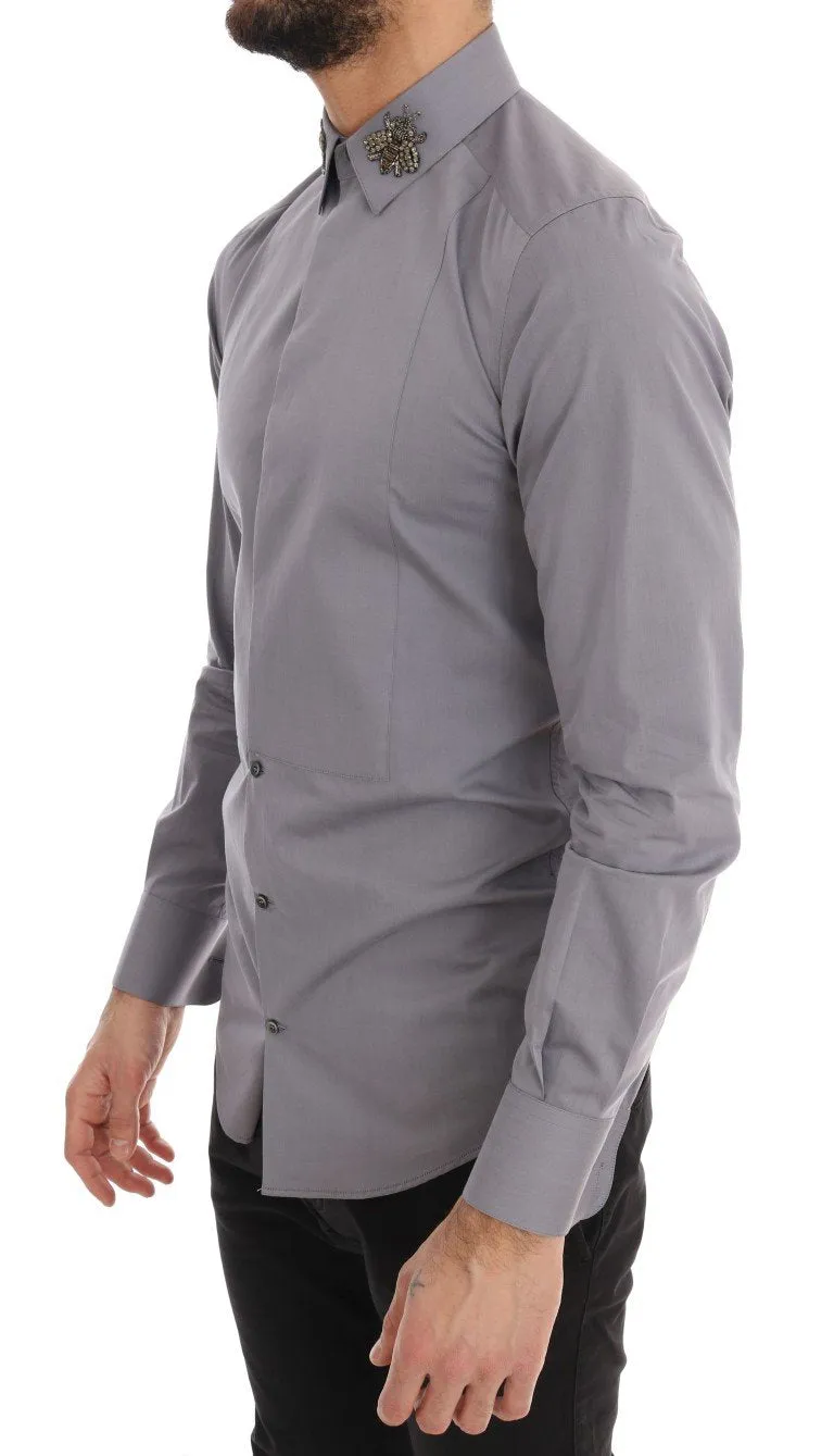 Gray Crystal Bee GOLD SLIM Fit Shirt