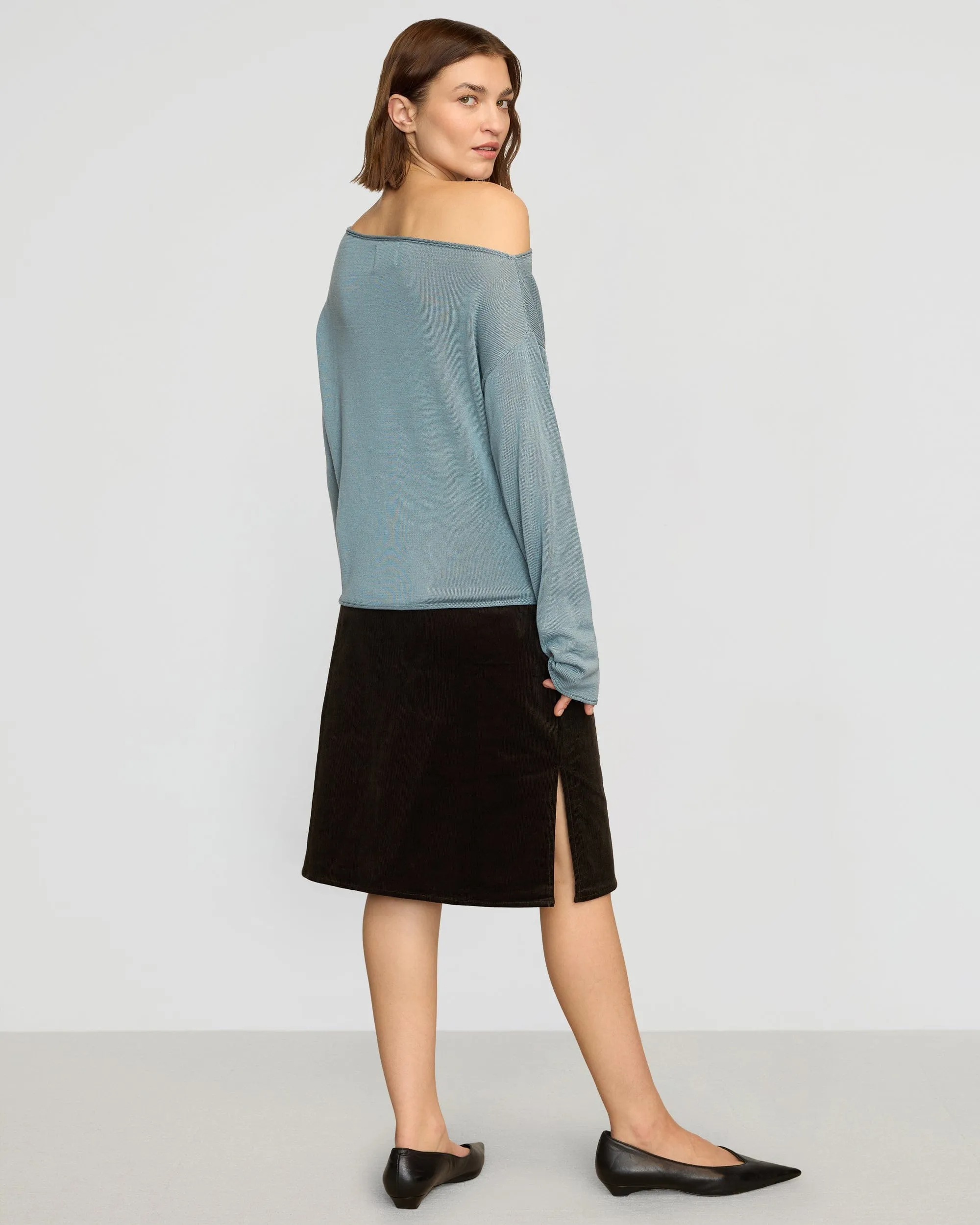 Hachi Tencel-Wool Off-Shoulder Sweater