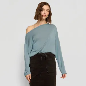 Hachi Tencel-Wool Off-Shoulder Sweater