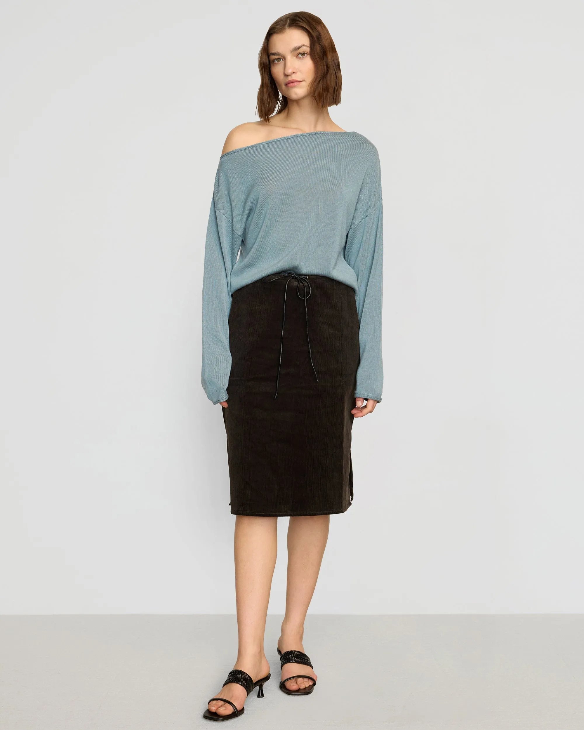 Hachi Tencel-Wool Off-Shoulder Sweater