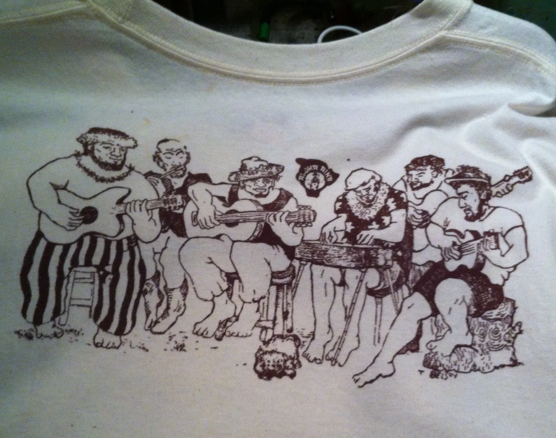 Hilo Farmer's Market (Bananas) - a hand printed and hand colored shirt