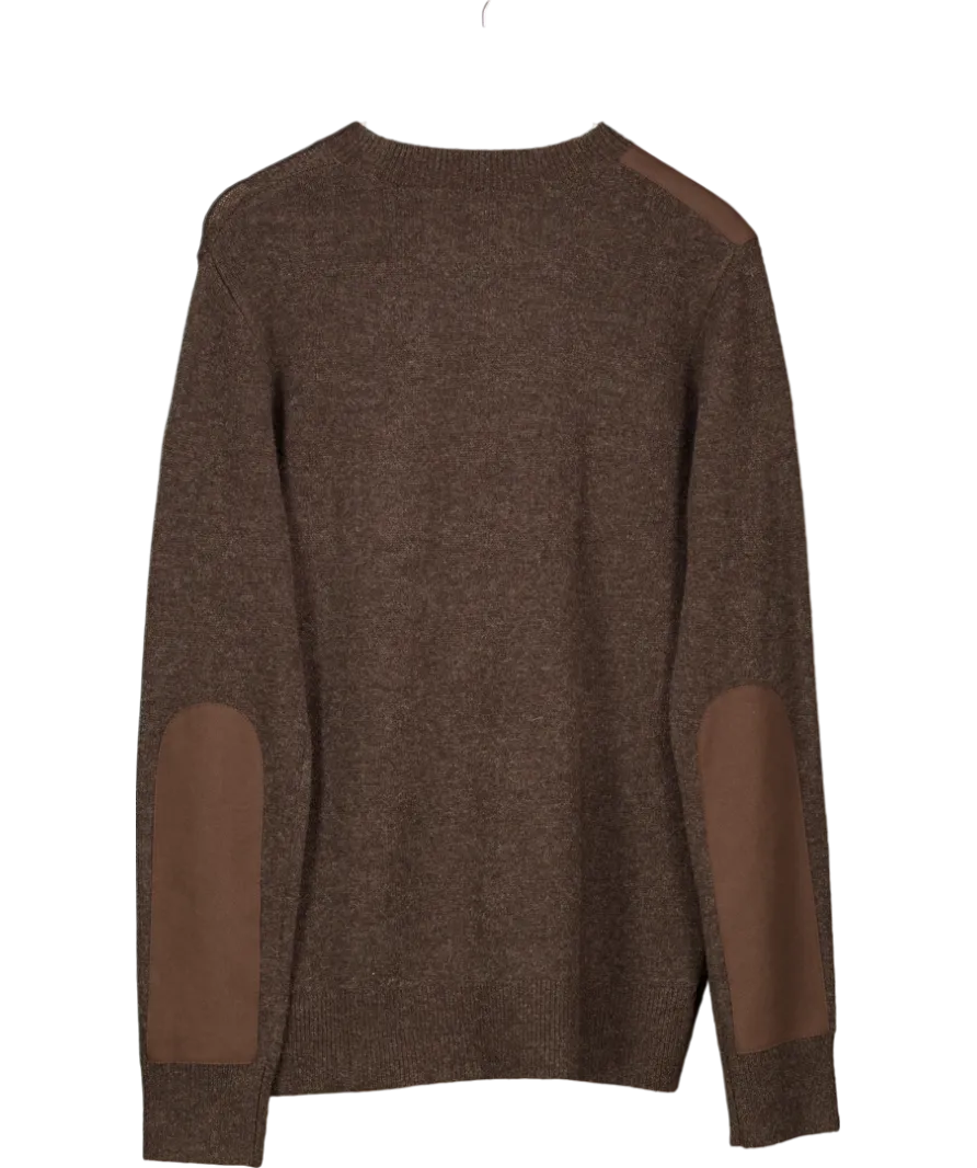Holland Cooper Brown Country Crew Neck Knit Sweater UK M