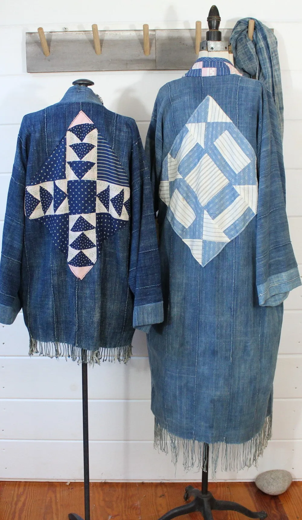Indigo Quilt Back Duster Jacket
