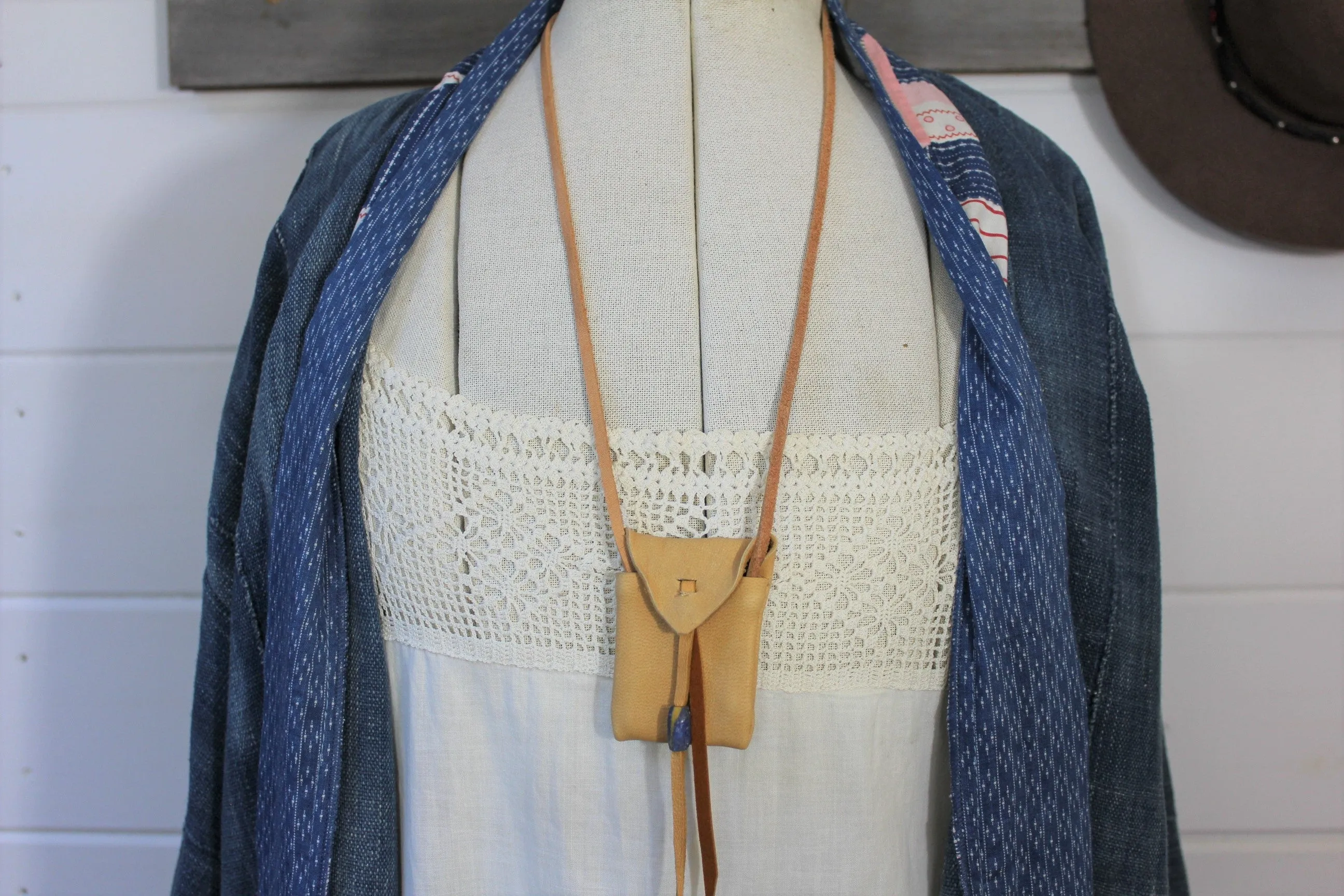 Indigo Quilt Back Duster Jacket