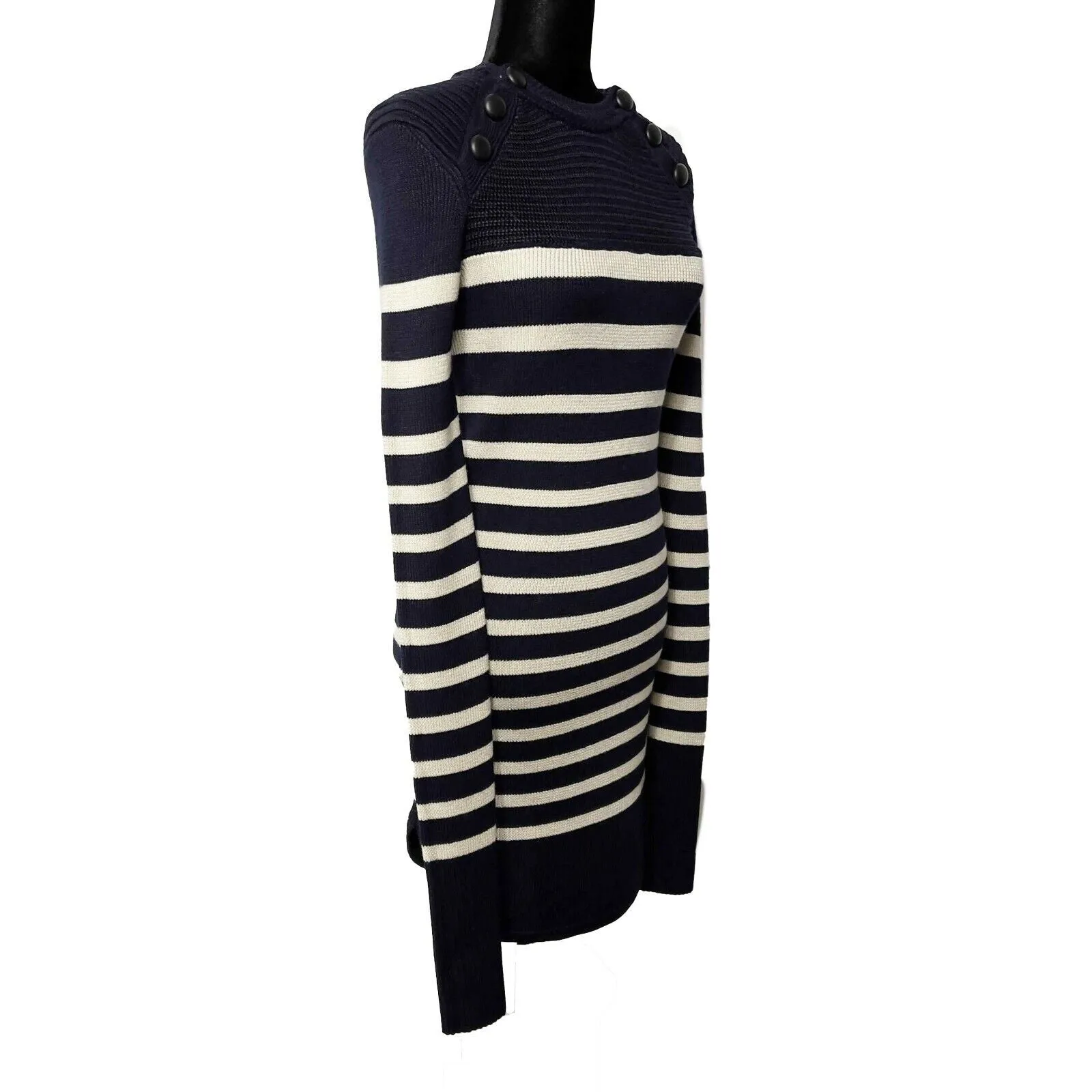 ISABEL MARANT - Hatfield Striped Merino Wool-blend Long Sweater/Tunic - 36 US S